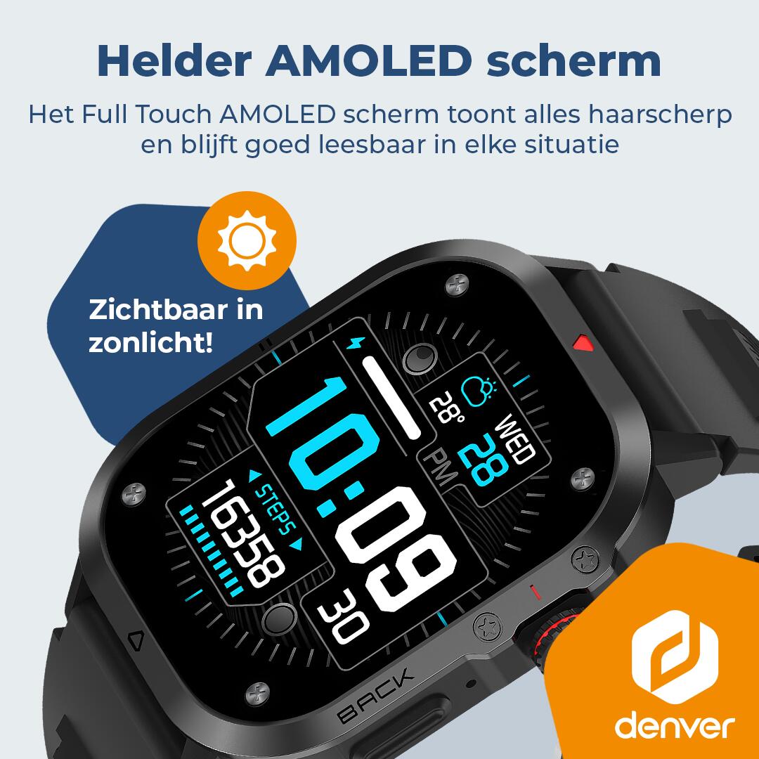 Smartwatch  - Amoled Display - 100+ Sportmodi - Hartslagmeter - SWC195B 2/7