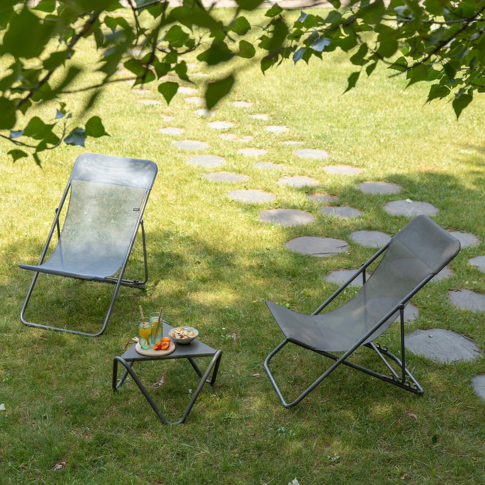 Transat jardin pliant multi-positions : Largeur 58 cm - MAXI TRANSAT - Marron 7/7