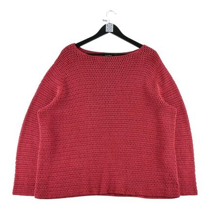 Second life - Damen Leinen Roter Pullover - Wie neu