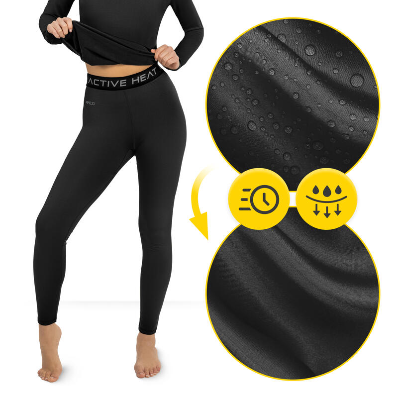 Lenjerie termică unisex 4FIZJO neagră set - tricou + pantaloni