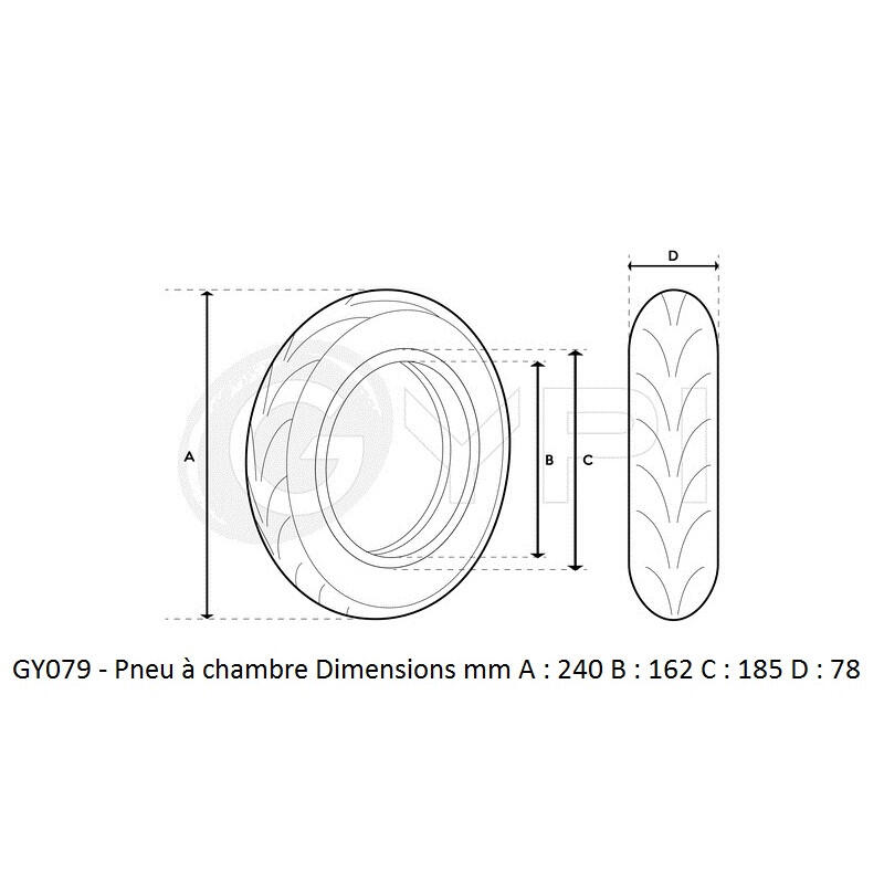 Pneu 10" *2.75-6.5 Off road Tubeless 4/4