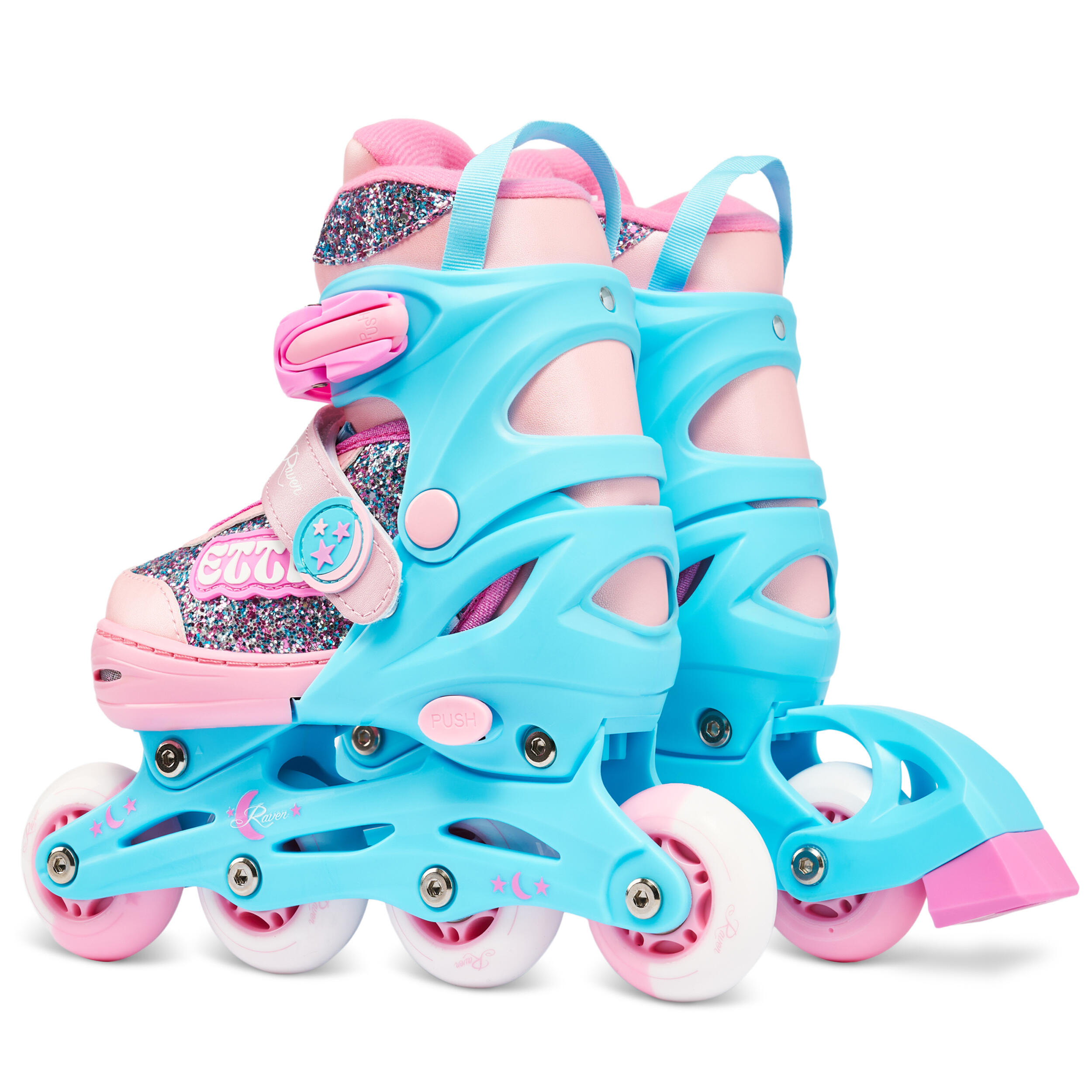 Patins Artísticos 2 em 1 Rodas Ajustáveis Raven Etta Rosa/Azul 3/7