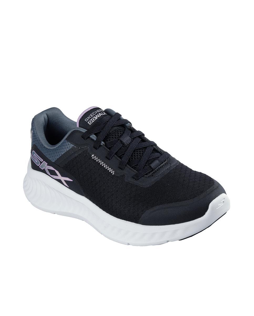 Baskets FEMME Skechers Go Walk Now En doux tissu NOIR 2/5