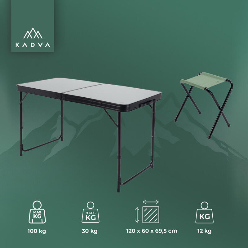 KADVA CAMPSet masa turistica + scaune