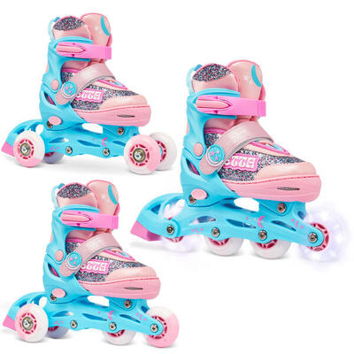 Pattini a rotelle regolabili 3in1 ruote Etta Rosa/Blu