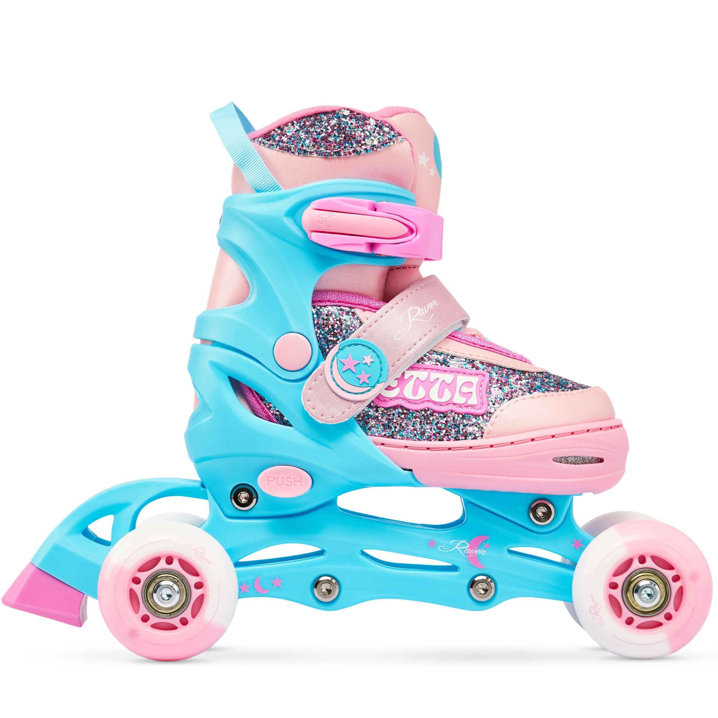 Patines Patines ajustables 4en1 Ruedas Etta Rosa/Azul 5/7