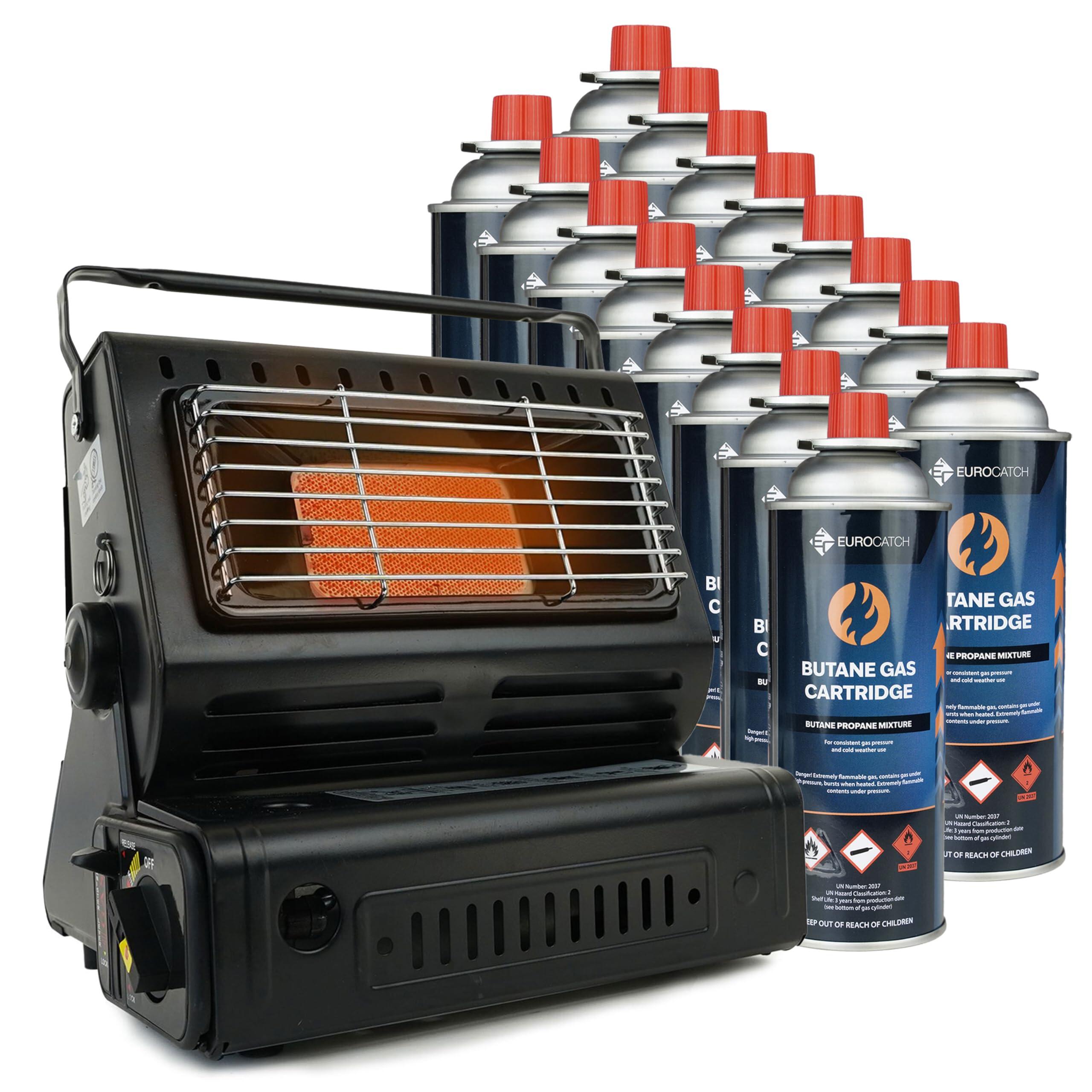 Eurocatch - Chauffage À Gaz De Terrasse - Incl. 16 Cartouches - Radiateur Portable - Réchaud - Noir - No Size - Decathlon