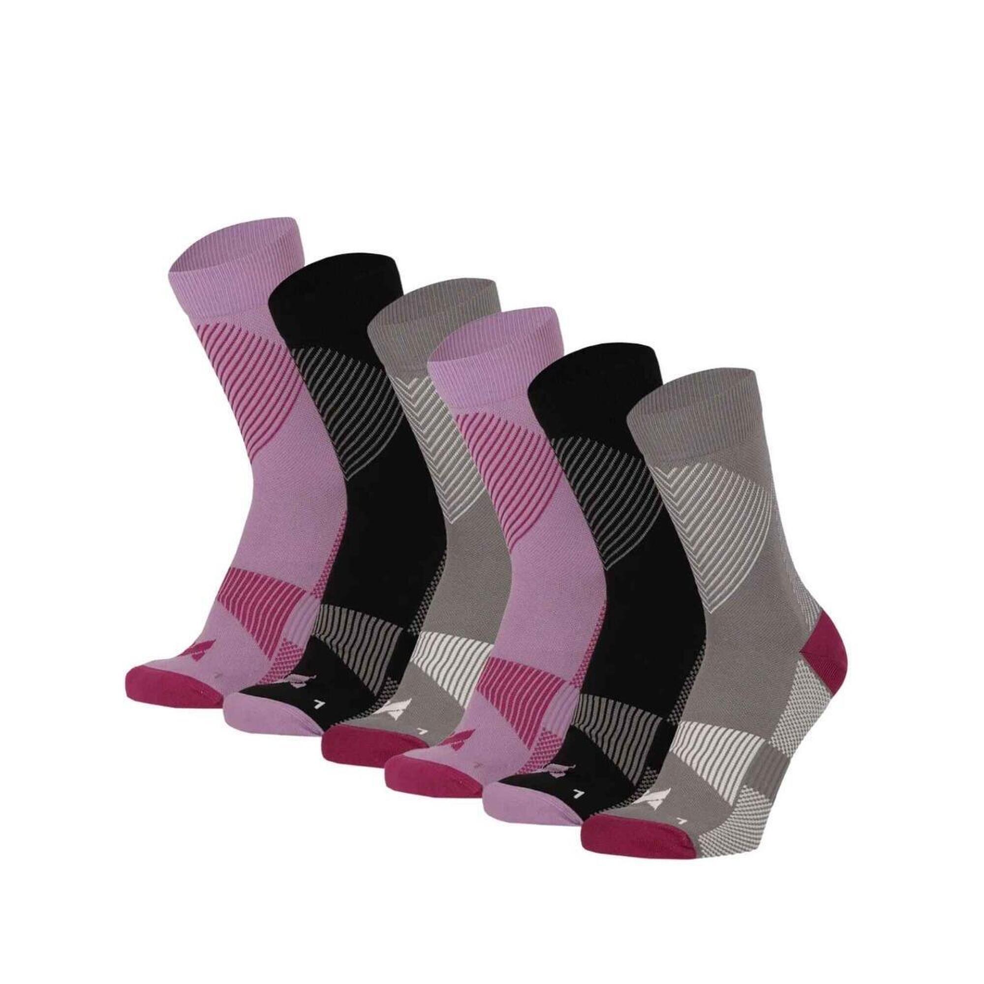 Xtreme - Chaussettes De Compression Pour La Course, Lot De 6, Multicolores Violettes - Chaussettes De Compression - Violet - Decathlon