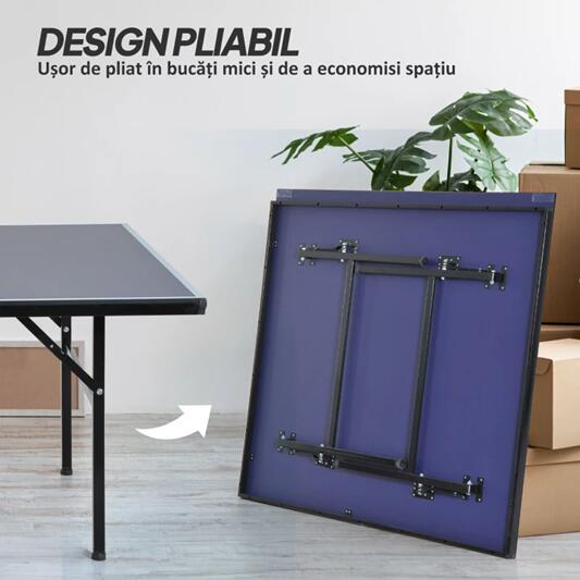 HOMCOM Tavolo Ping Pong Pieghevole in Legno MDF e Acciaio, 152.5x274x76cm 6/8