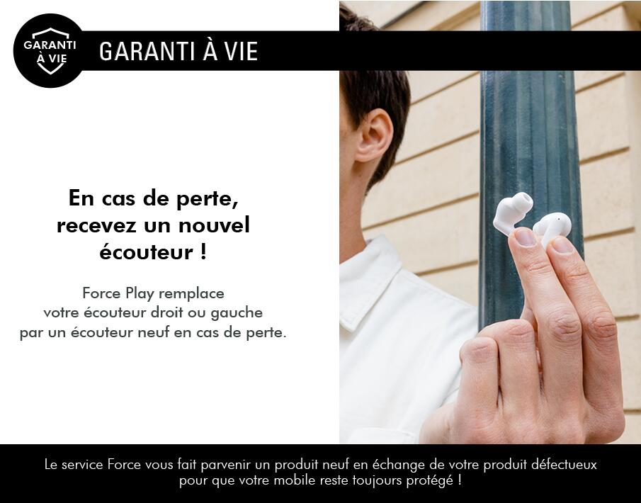 Ecouteurs Play II True Wireless ANC + ENC Intra-auriculaire Blanc + 4/4