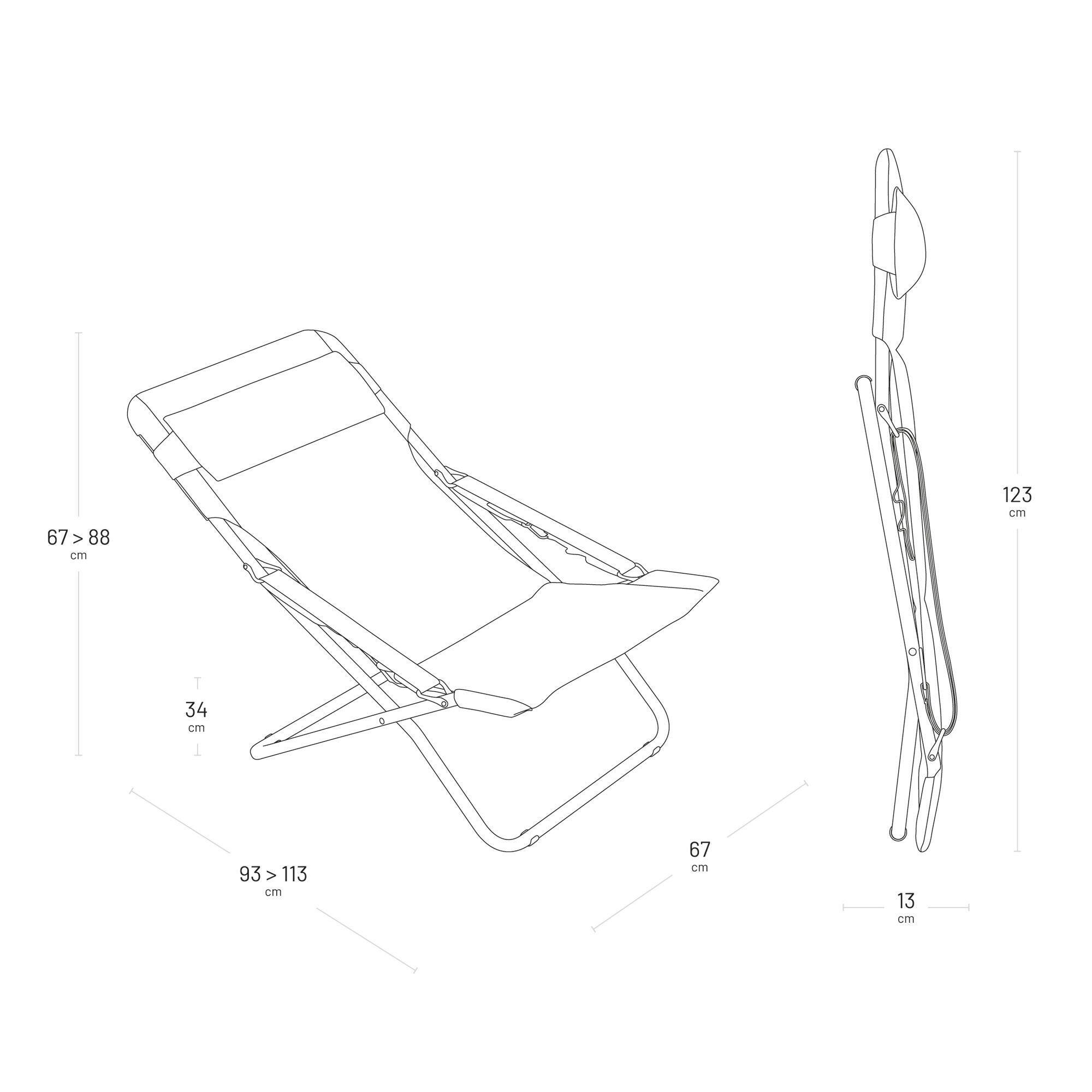 Bain de soleil matelassé pliant - TRANSABED - Noir - Lafuma Mobilier 7/7