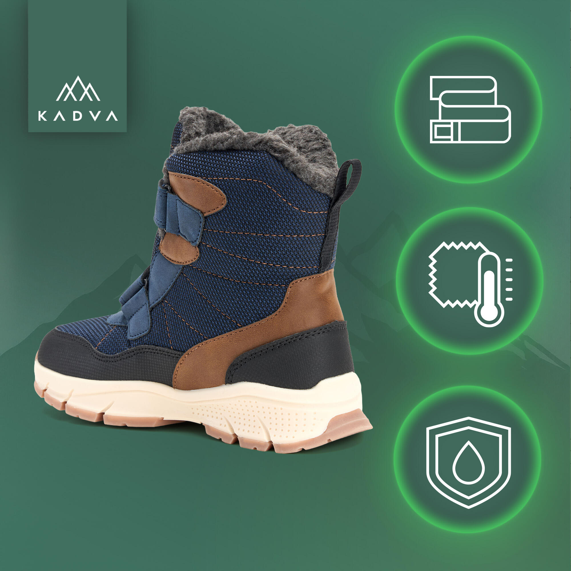 Botas de neve infantis KADVA Nevad WP Jrb 3/7