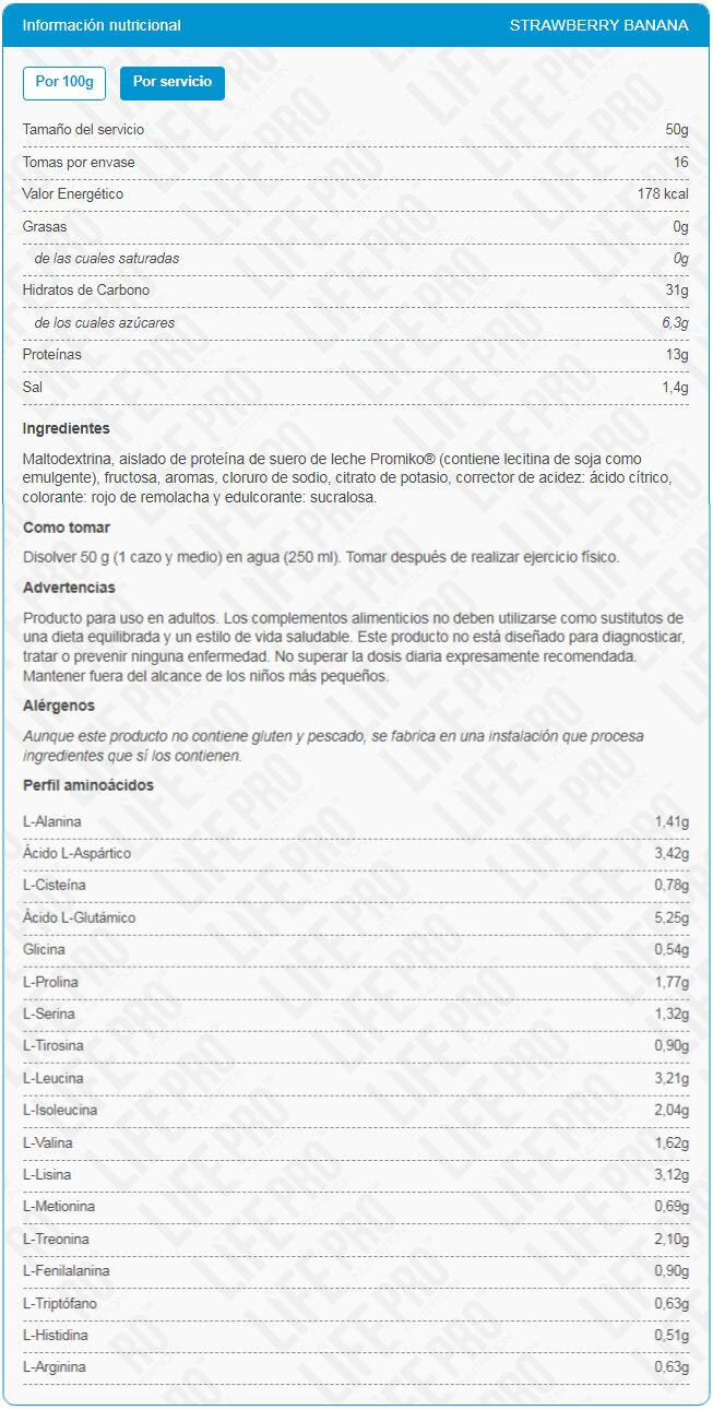 Recovery Pro - 800g Aardbei Banaan LifePRO 4/5