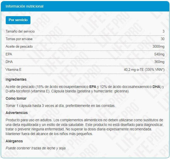 Omega 3 90 gélules Life Pro 4/5