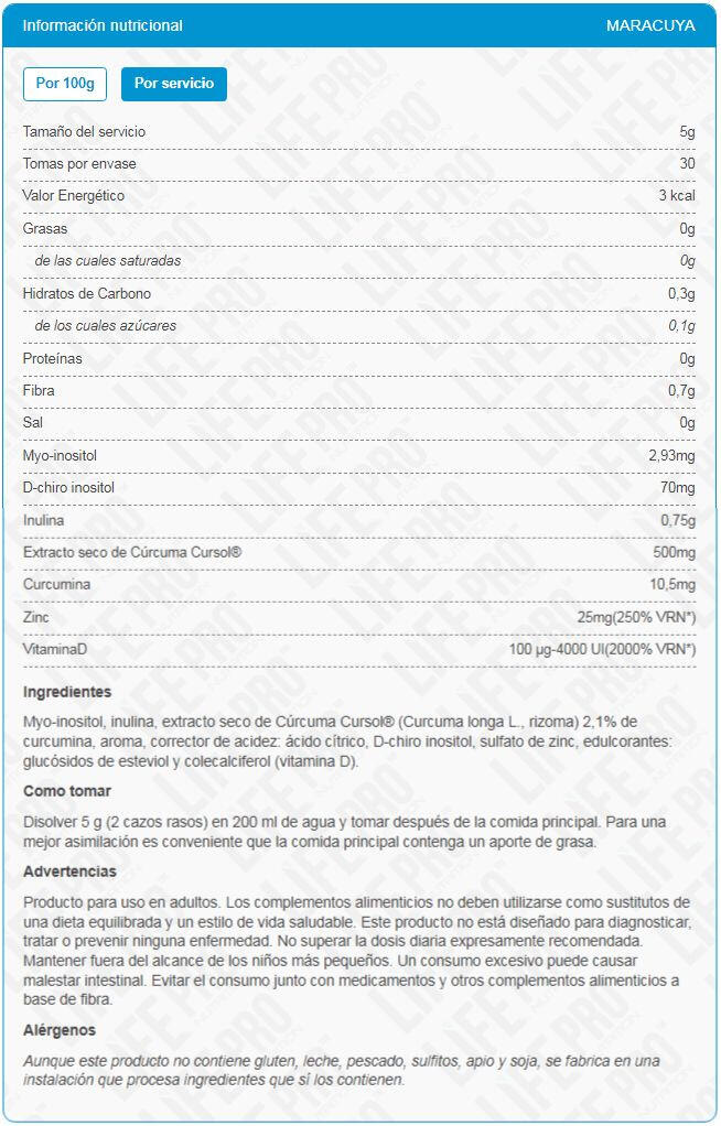 OvaPro Inositol Formule - 150g Passievrucht LifePRO 5/5
