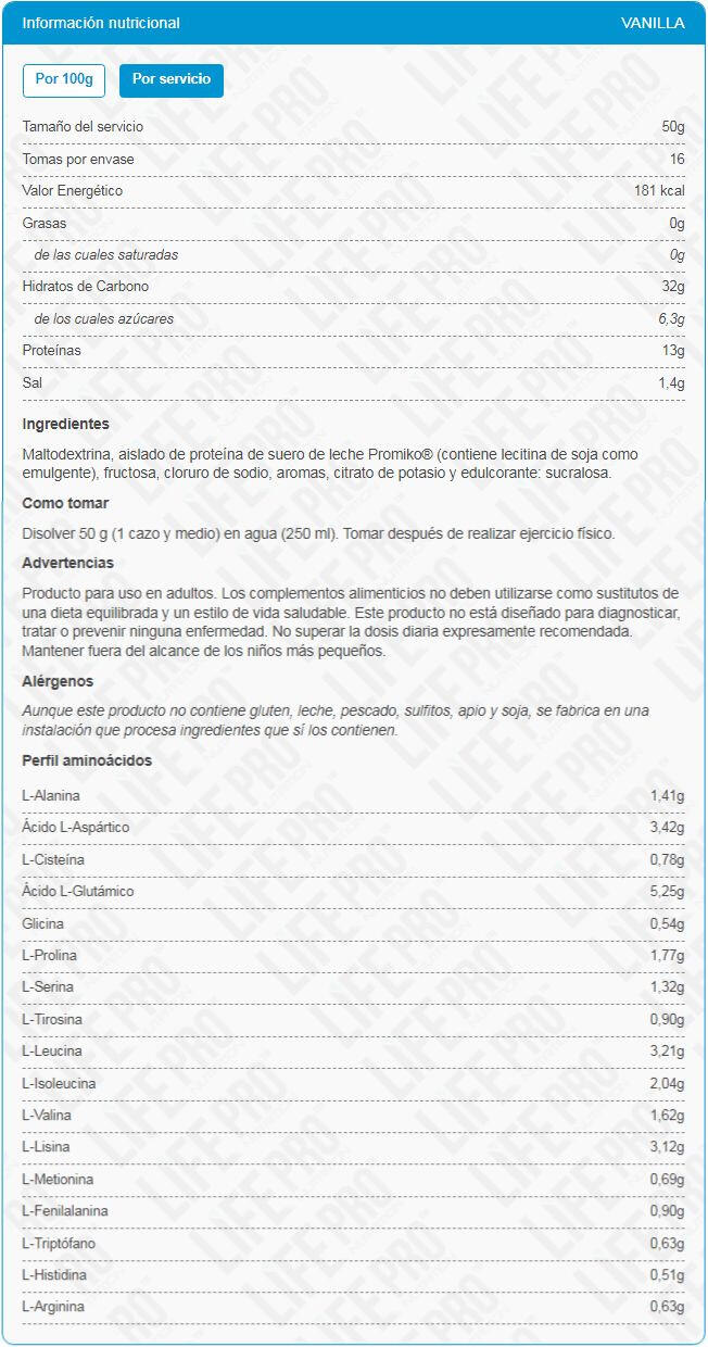 Bebida de recuperación Life Pro Endurance Recovery pro 800g 4/5