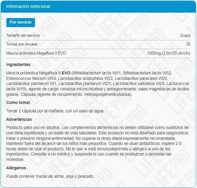 probióticos Life Pro Ultra 2.0 Probiotic 60 Caps. 4/4