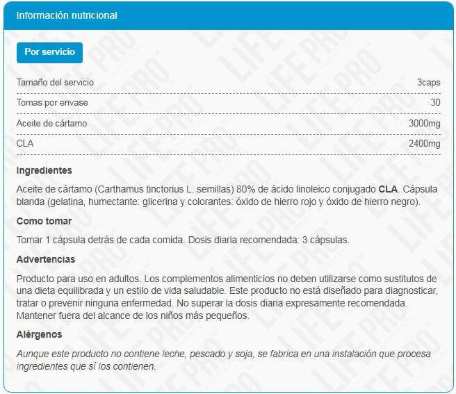 probióticos Life Pro Essentials Cla 1000g 90 softgels 4/4