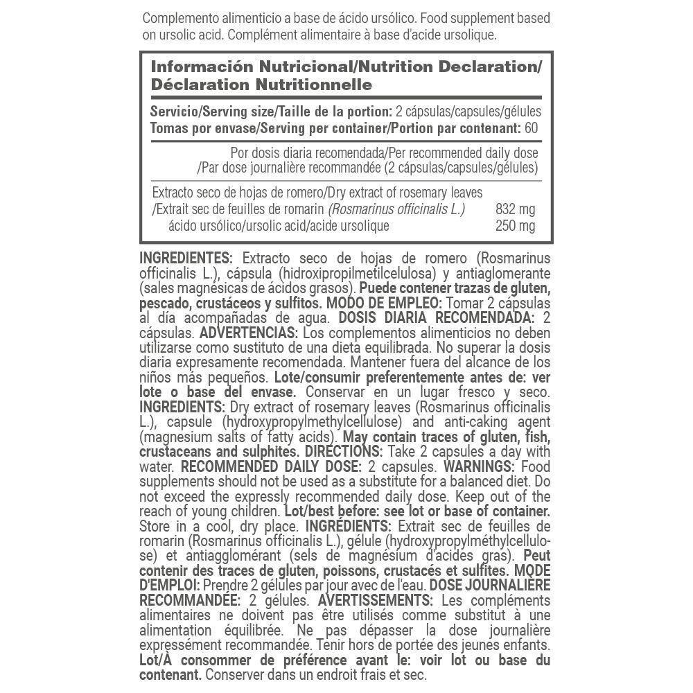 Ursolic acid - 120 vegetable capsules de MASmusculo 5/6