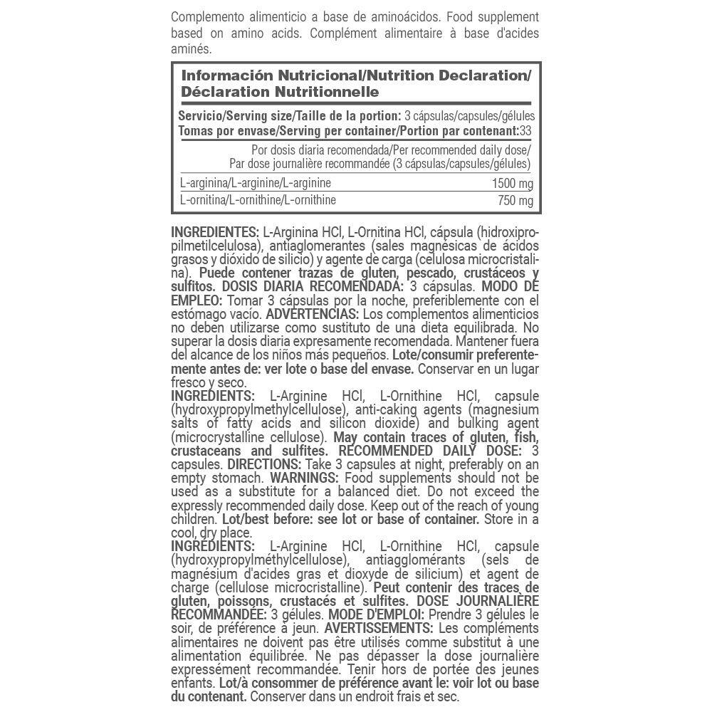 GH (Arginine en Ornithine) - 100 plantaardige capsules MASmusculo 4/5