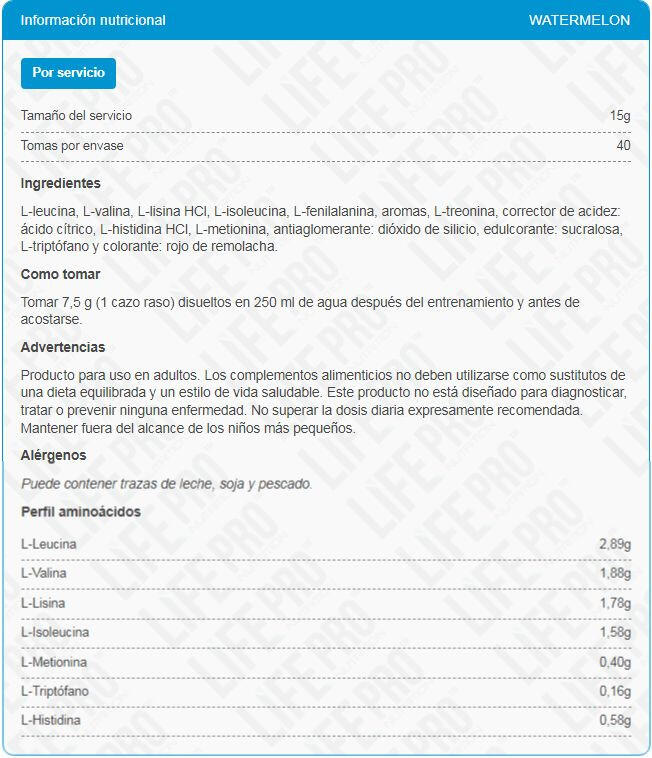 LIFE PRO MAP SABORES 300G - Aminoácidos Esenciales y Recuperación 4/5