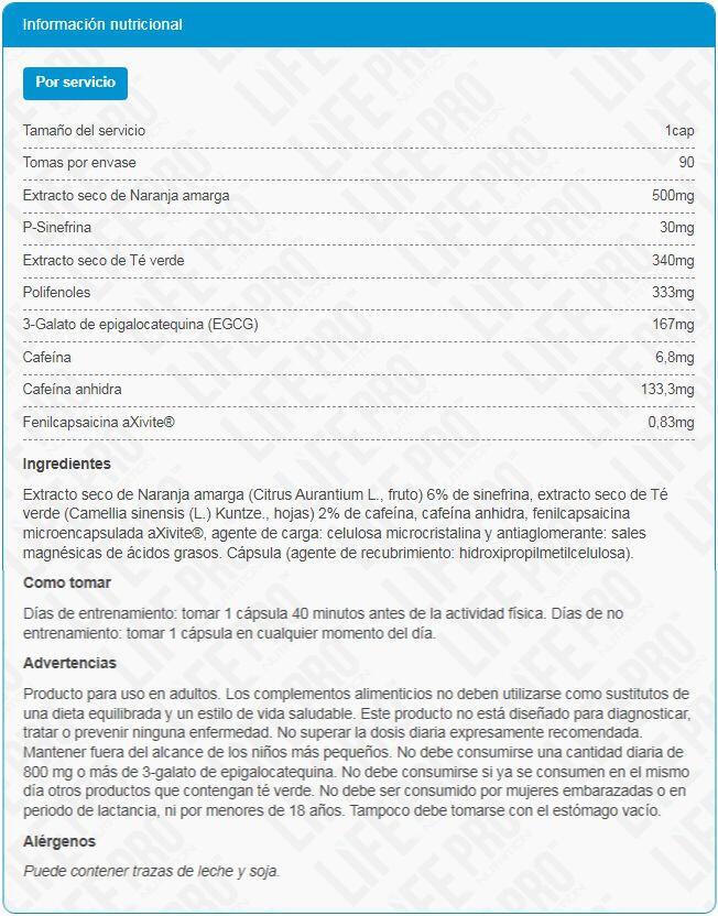 Quemagrasas Life Pro Wild Ripped 90 Caps Potente Quemagrasas con Estimulantes 4/5