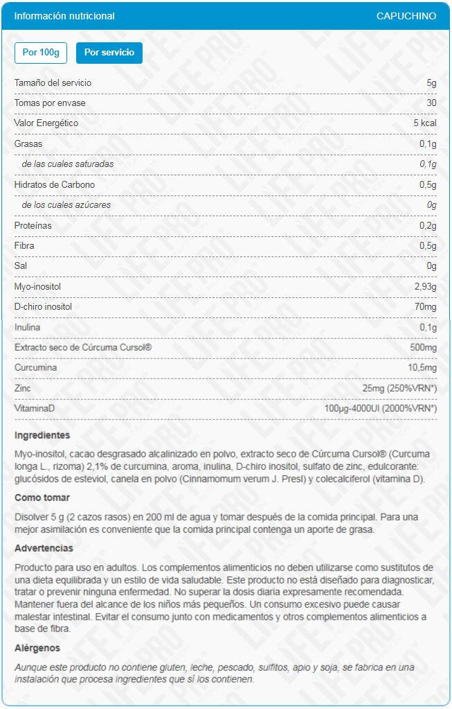 probióticos Life Pro OvaPro Myo Inositol 150g 5/6