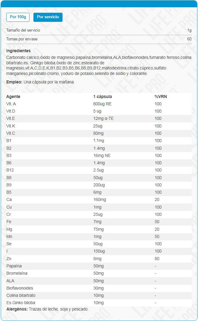 Nutrition daily vits 60vcaps Life Pro 4/5