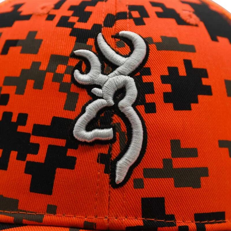 Casquette chasse digi blaze coton polyester orange noir 3/5