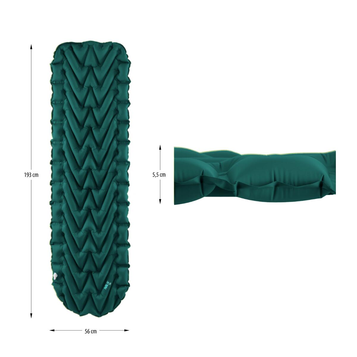 Trekking Matte Isomatte Luftbett 193 cm x 56 cm Ideal für Backpacking 600g 5/6