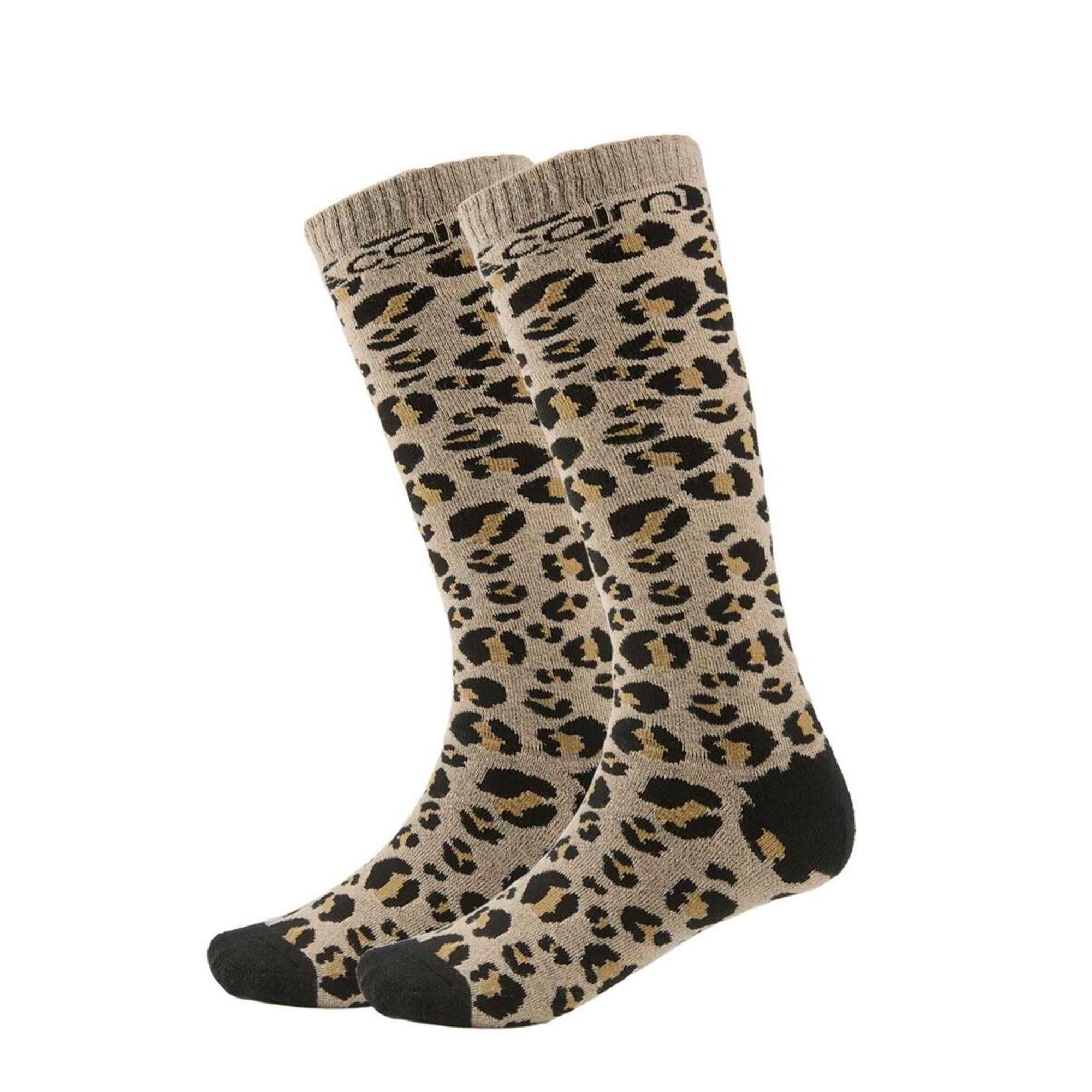 Cairn - Chaussettes De Ski Enfant - 2 Paires - Imprimé Léopard - Chaussettes - Marron - Decathlon