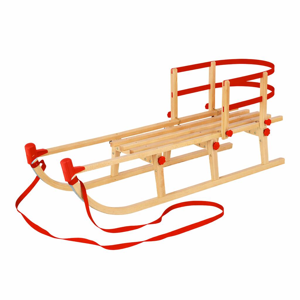 Zestaw sanki składane AD424 D110 cm + oparcie AD303 czerwone