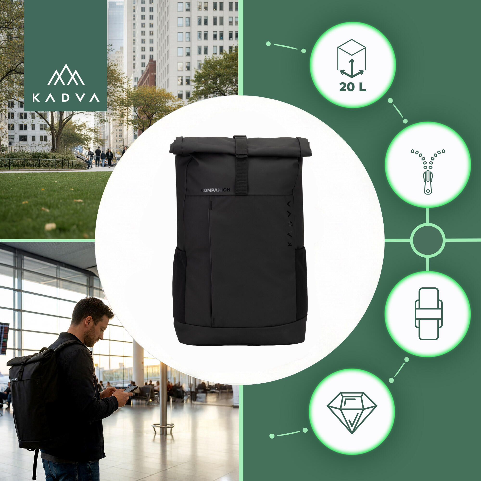 Mochila urbana KADVA Companion 20 l 6/7