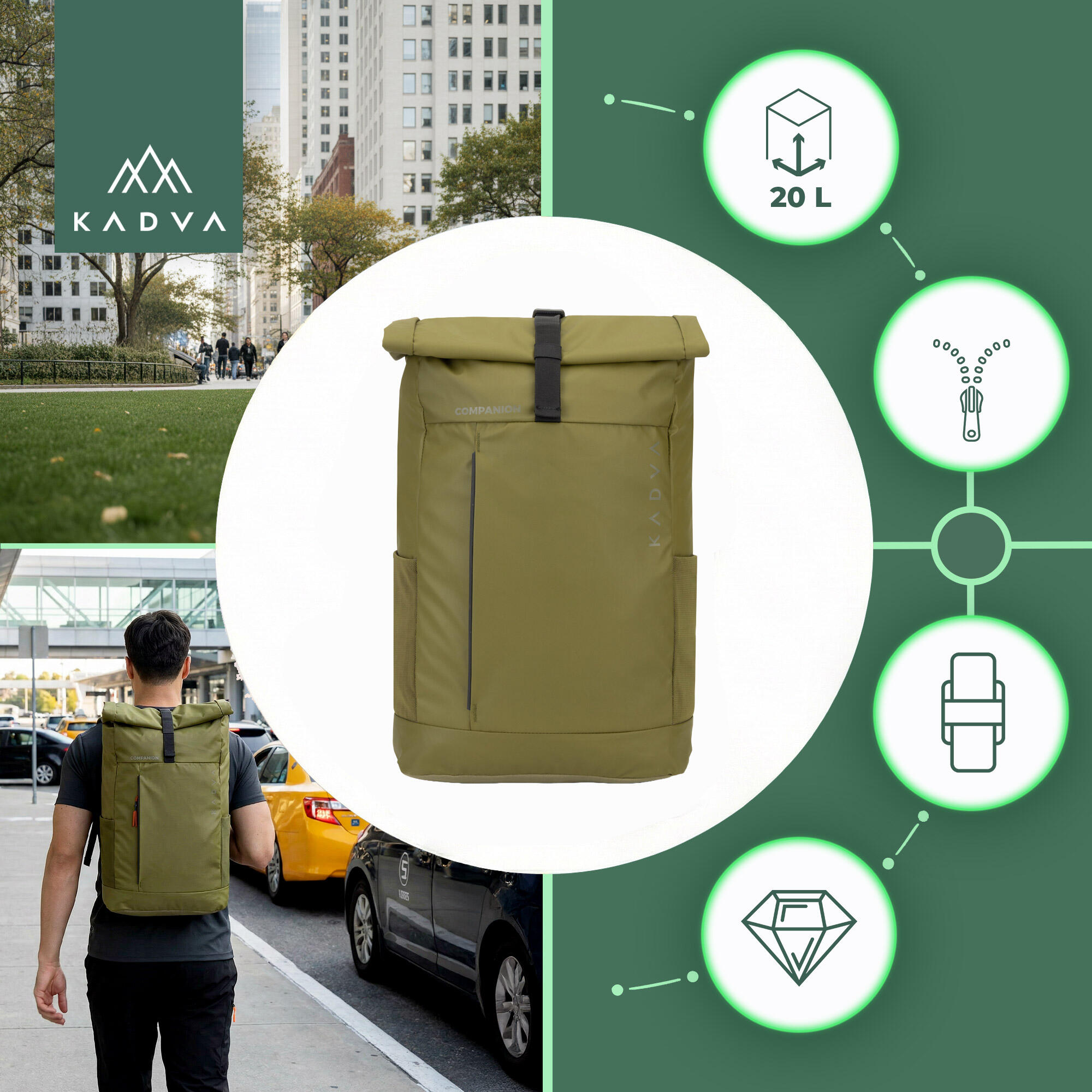 Sac à dos urbain KADVA Companion 20 l 6/7