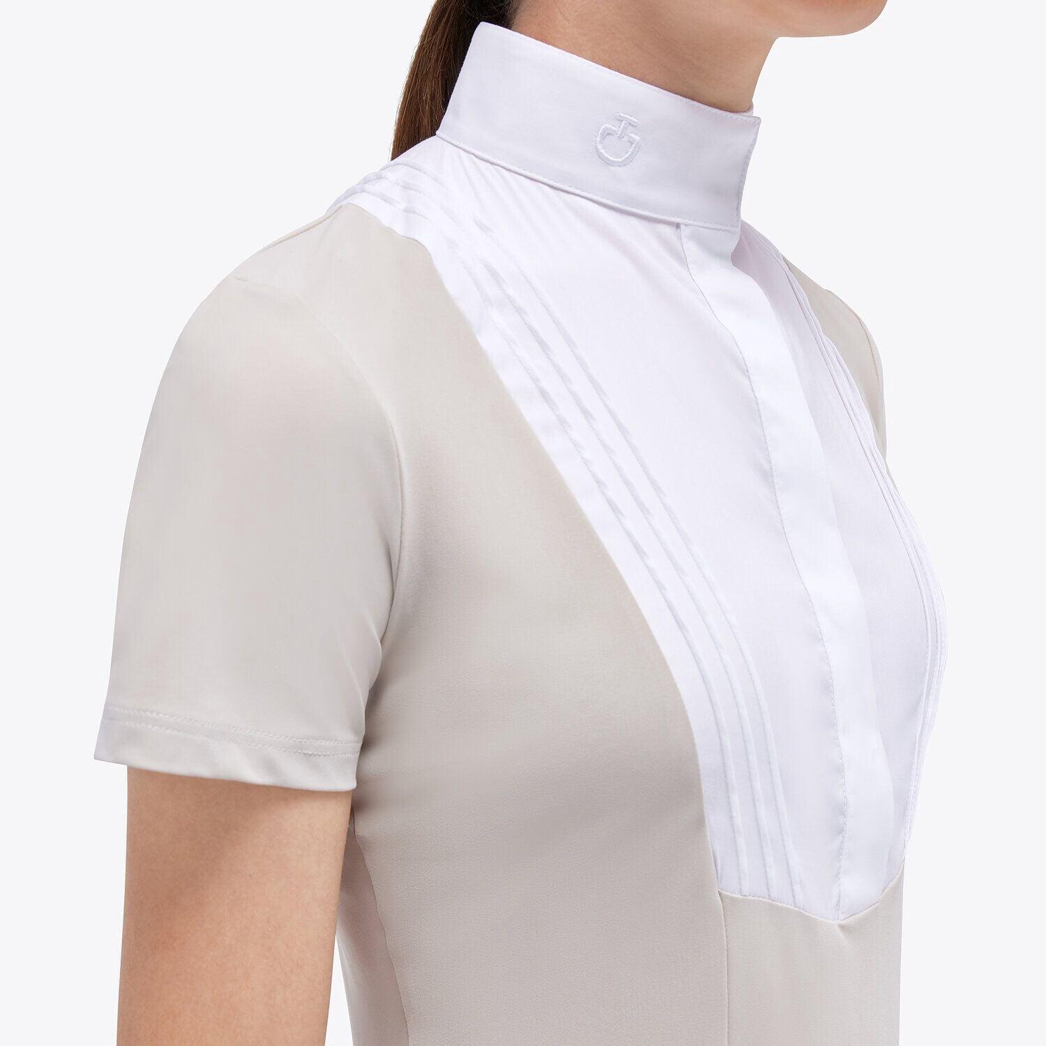 Cavalleria Toscana Jersey Wedstrijd Shirt S/s Bib Girls Wit - 4/7