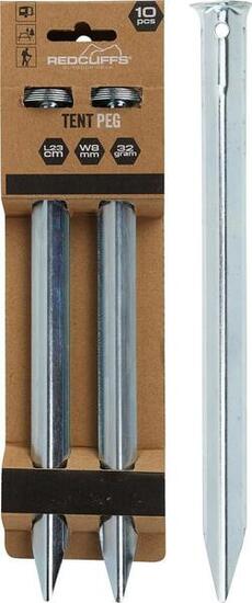 Piquets de tente Redcliffs 10 pcs en tôle de fer chromée