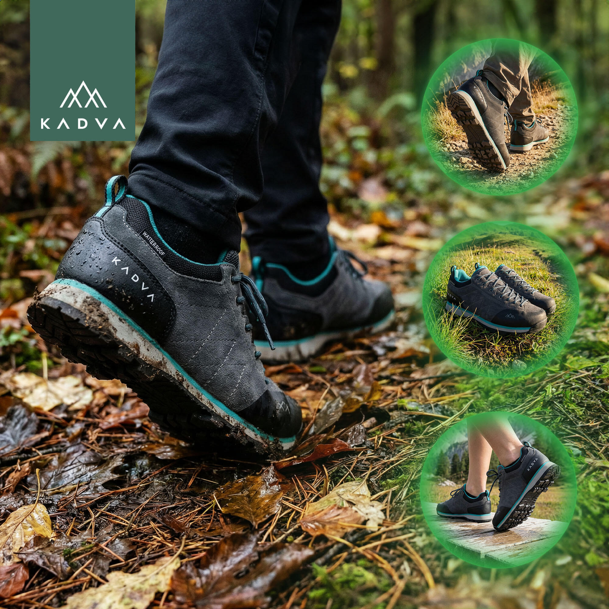 Botas de trekking femininas KADVA Stride Low à prova d'água 5/6