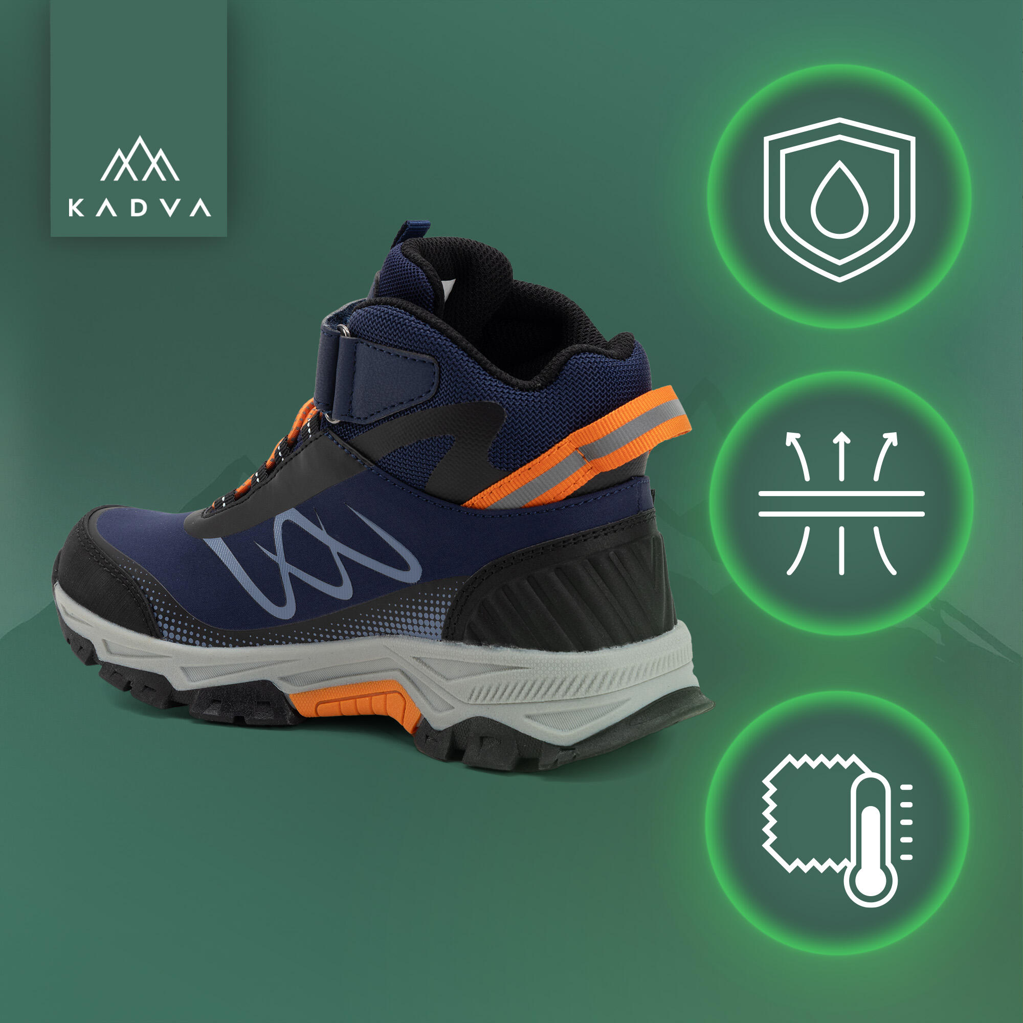 Chaussures de trekking enfant KADVA Rocky Trail Mid Imperméables Softshell 3/6