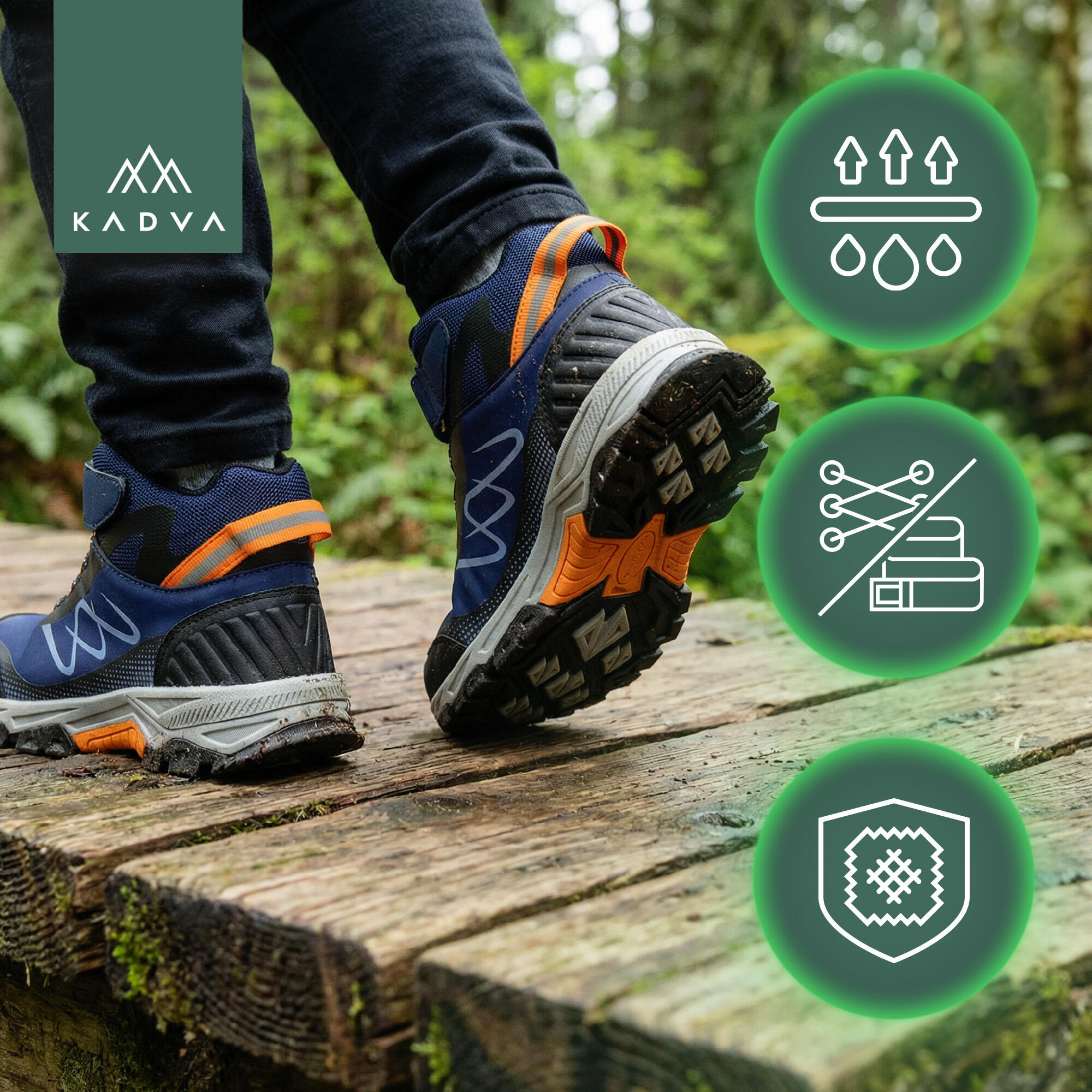 Chaussures de trekking enfant KADVA Rocky Trail Mid Imperméables Softshell 4/6