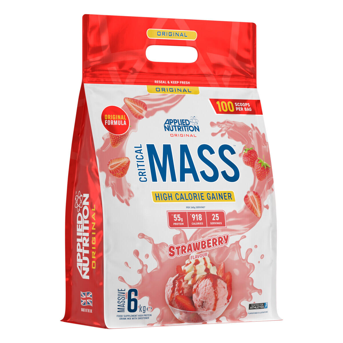 Applied Nutrition - Hard Gainer - Critical Mass Original - Fraise 6000g - Gainer - 6 Kg - Decathlon