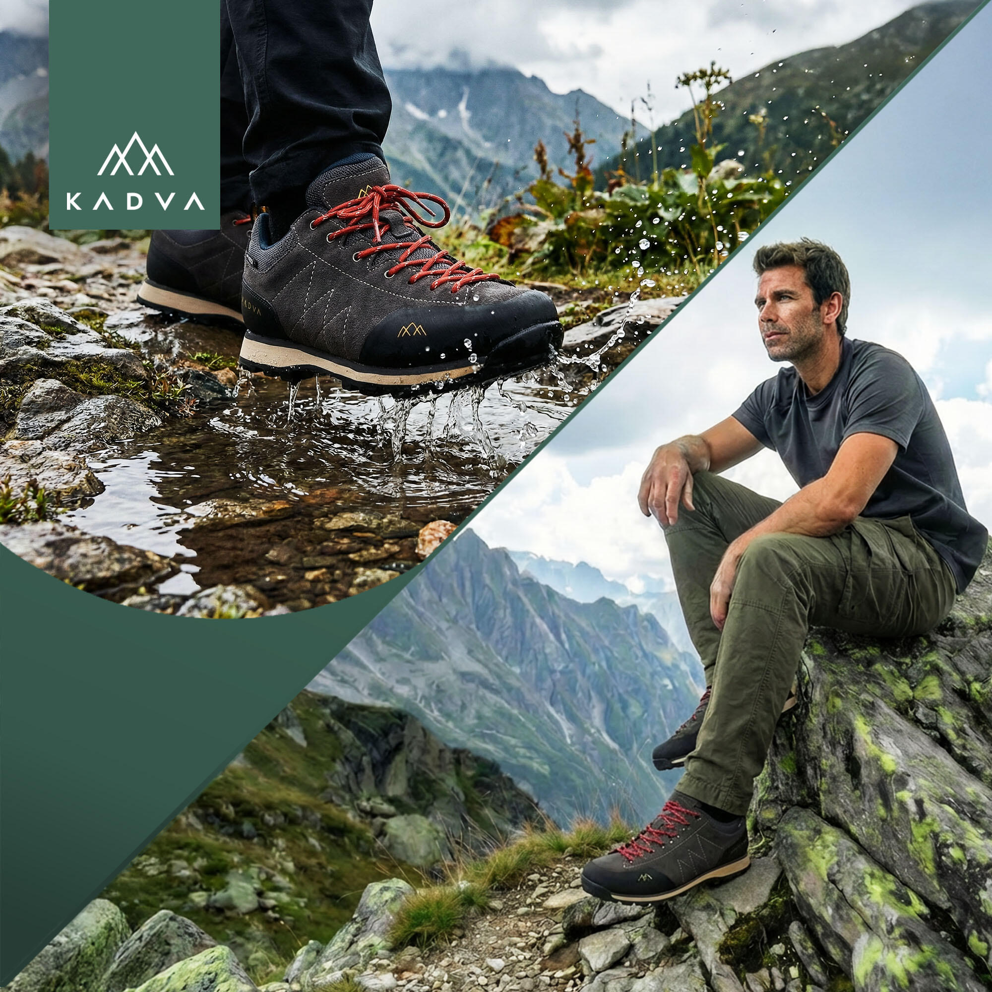 Botas de trekking masculinas KADVA Stride Low à prova d'água 6/6
