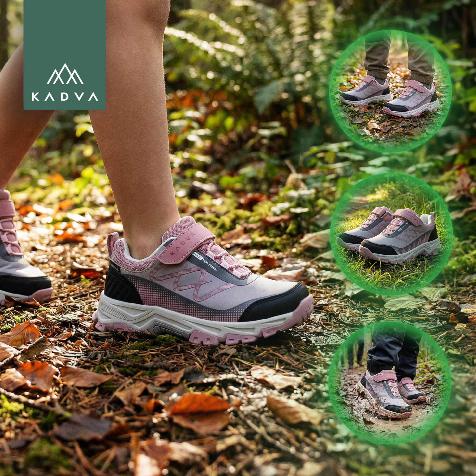 Calçados de trekking infantis Kadva Rocky Trail Low à prova d'água Softshell 5/6