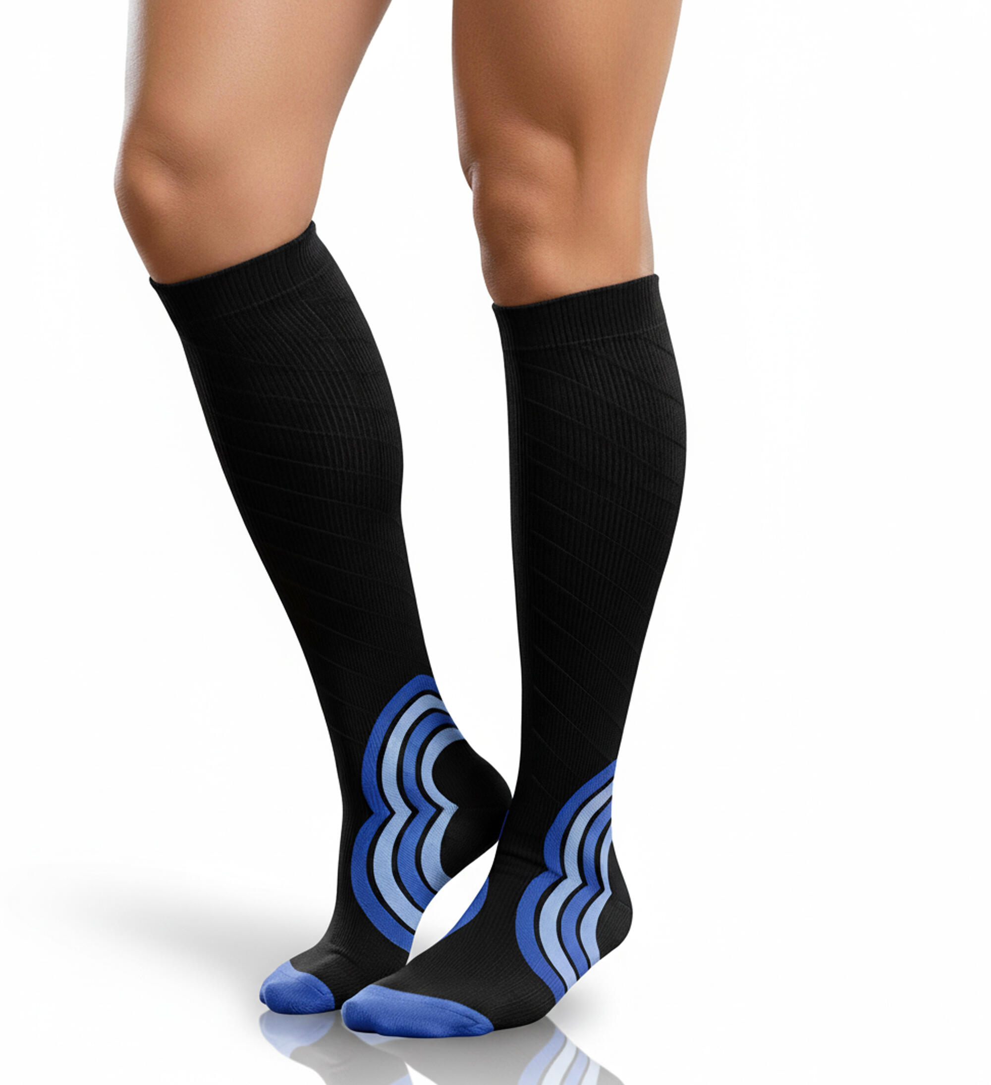 Compressiekousen dames heren sport, hardlopen, vliegen, reizen, wandelen 3/6