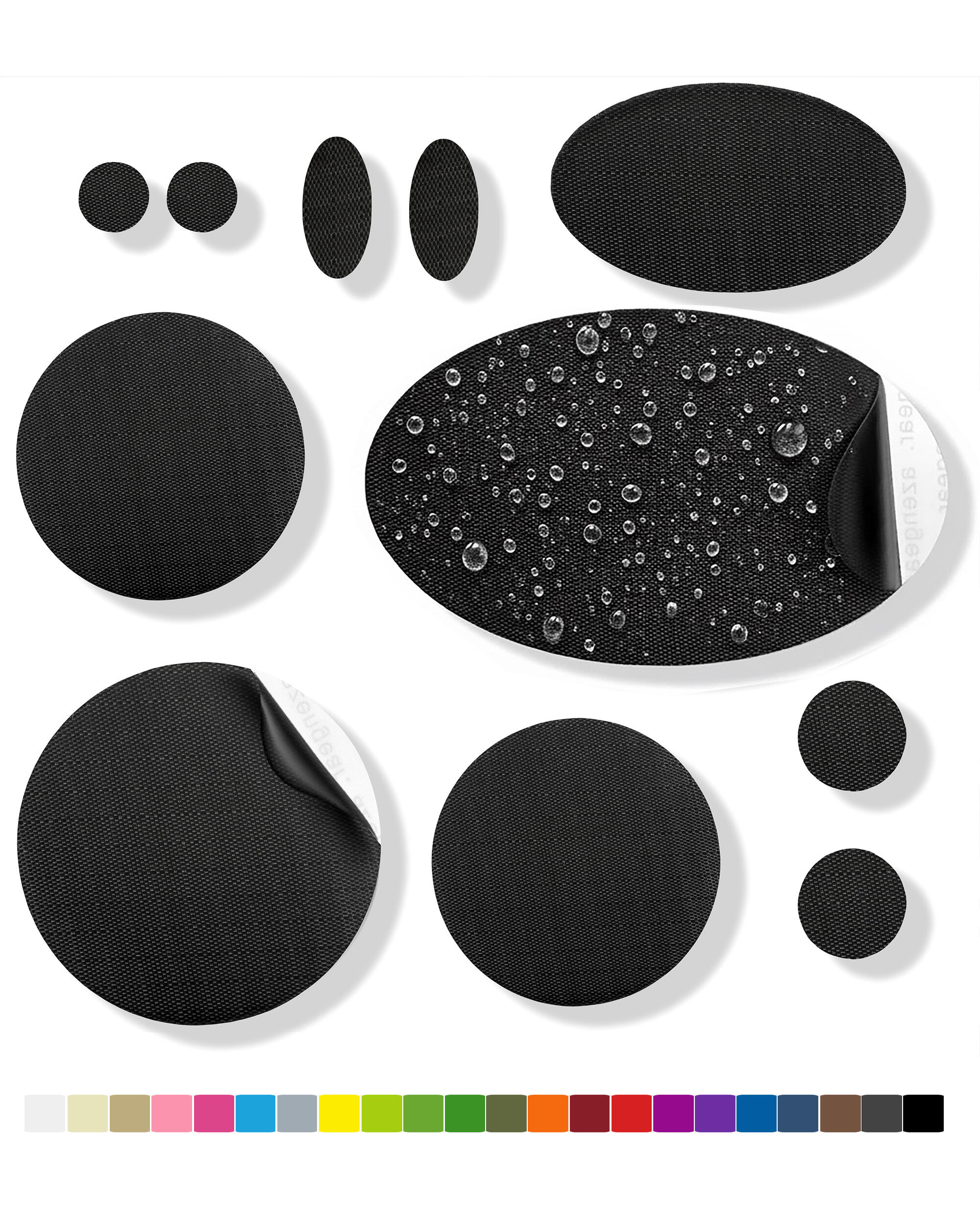 AZENGEAR Toppe ripara piumini autoadesive impermeabili (Nero)