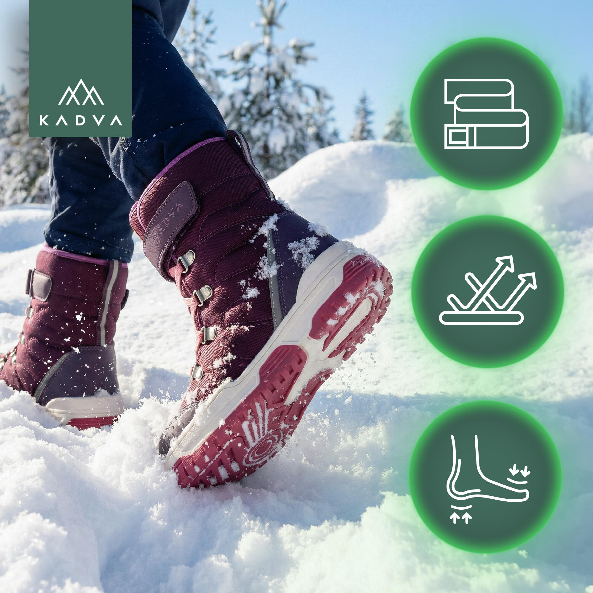 Botas de neve infantis KADVA Flow WaterProof 4/6
