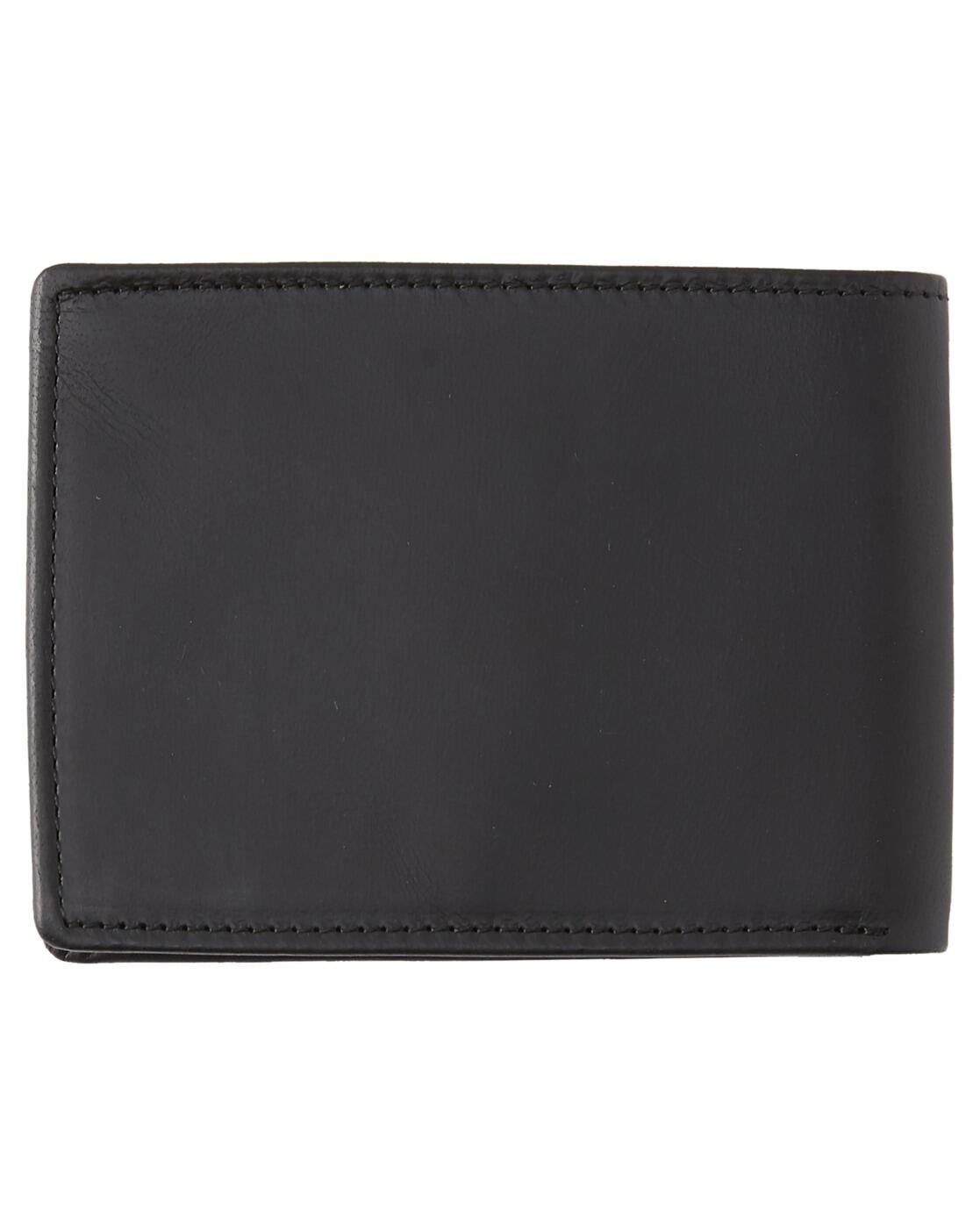 Portefeuille trois volets en cuir MAC Noir Homme 3/4