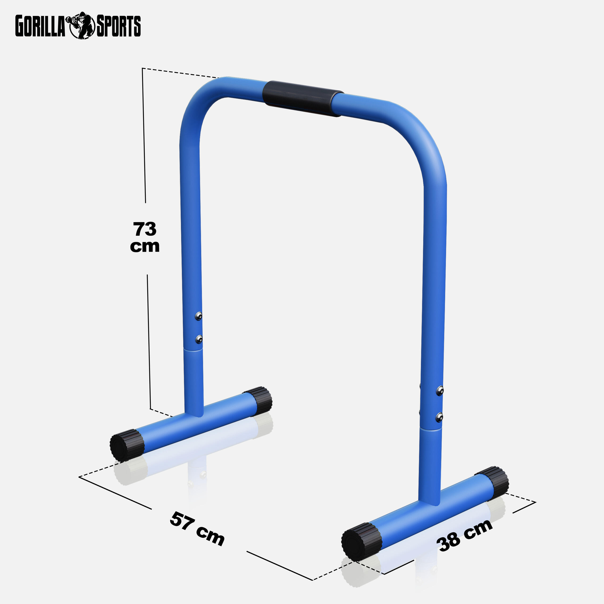 Gorilla Sports Dip Bars - Parallettes - Push up stand bar - Blauw - 2 stuks 2/7