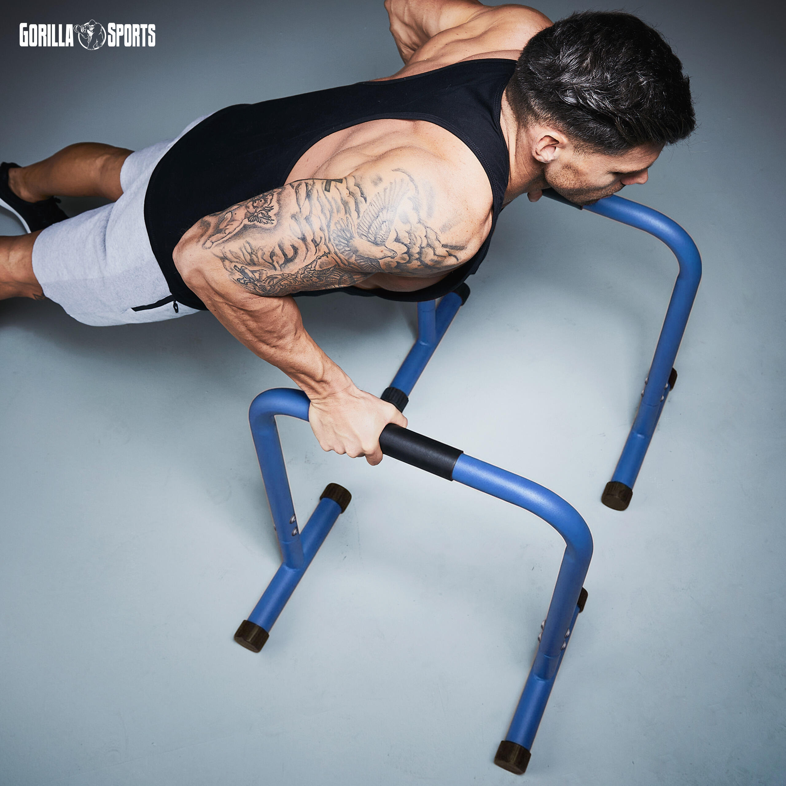 Gorilla Sports Dip Bars - Parallettes - Push up stand bar - Blauw - 2 stuks 4/7