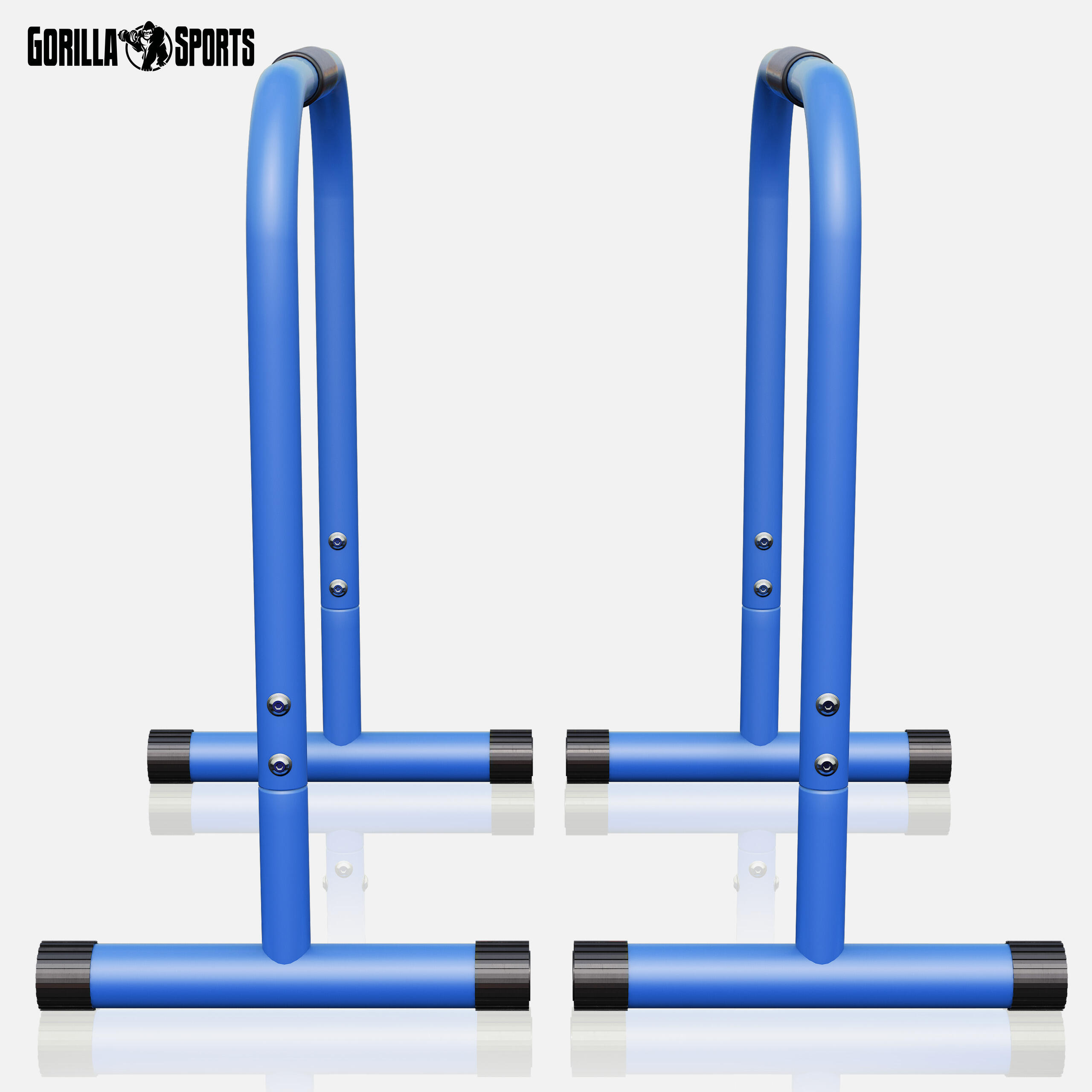 Gorilla Sports Dip Bars - Parallettes - Push up stand bar - Blauw - 2 stuks 6/7