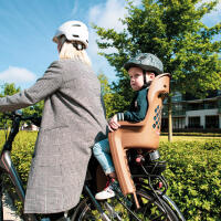 Seggiolino Posteriore Bambini Bici Portapacchi  JOY Denim / Giallo 4/4